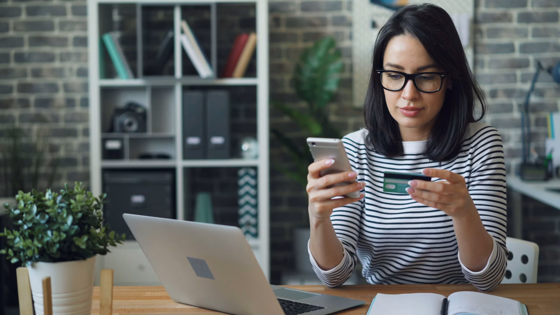 Woman buying something online